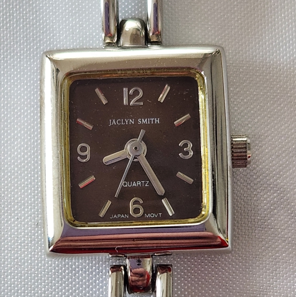 Jaclyn Smith Silver and Brown Quartz Watch